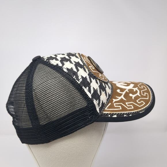 Wrangler Snapback Trucker Hat Multi One Size Mesh Back Houndstooth - Picture 5 of 9